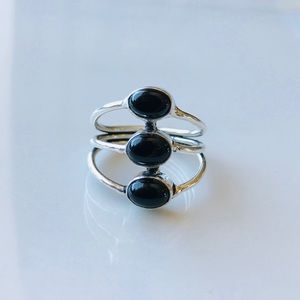 Sterling Silver and Onyx colored ring